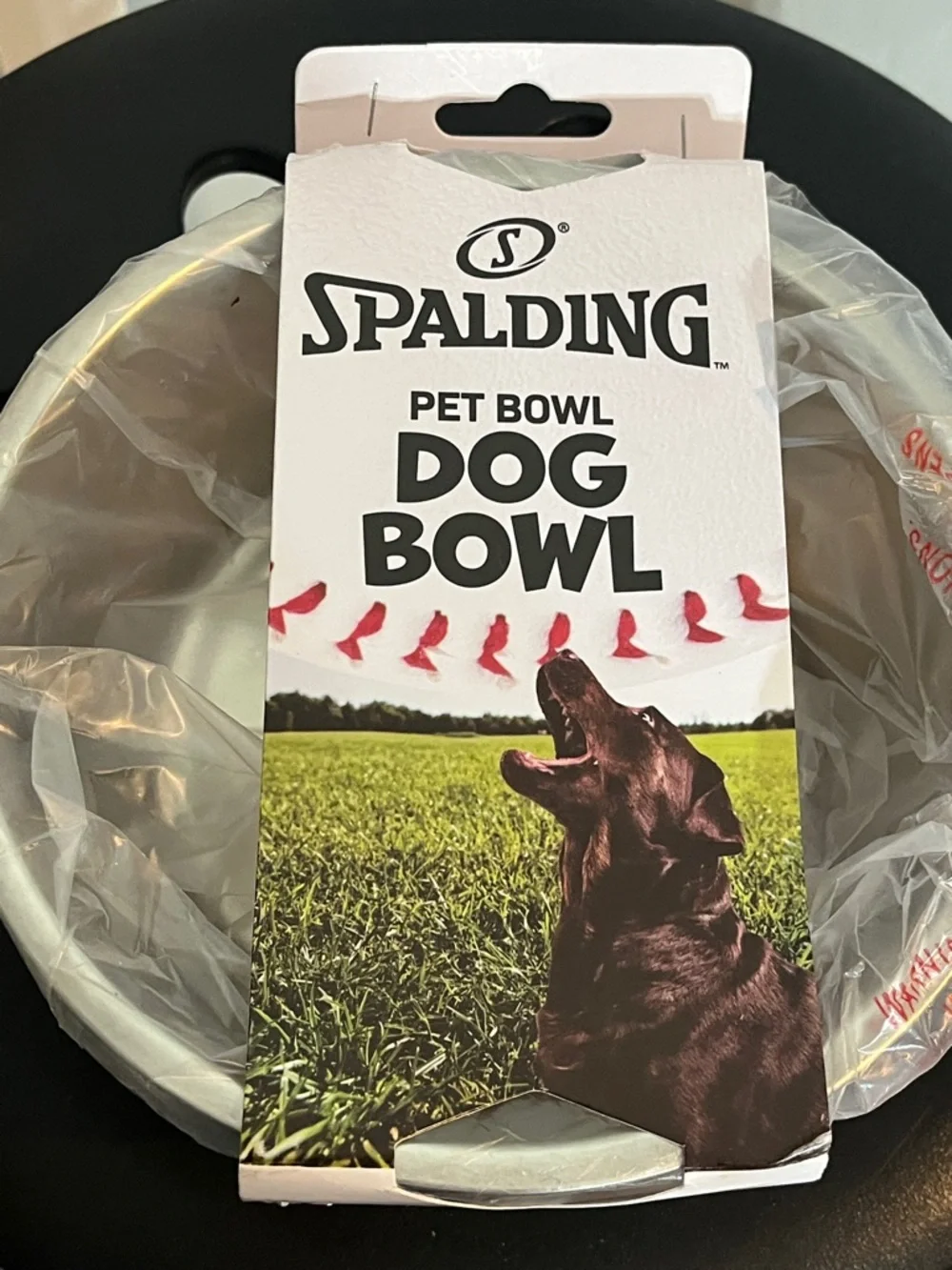 Spalding Baseball Dog Bowl Set (2-Pack) | Stainless Steel Pet Bowls | NEW